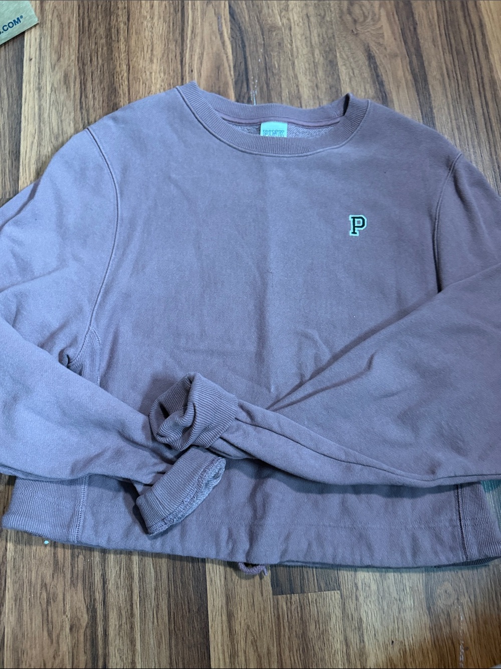 PINK Victoria's Secret Mauve Crewneck Sweatshirt with Teal P Logo